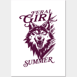 Feral Girl Summer Wolf Posters and Art